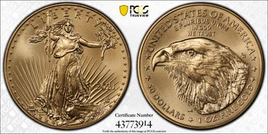 2021 $50 Gold Eagle - Type 2 MS70