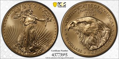 2021 $50 Gold Eagle - Type 2 MS70