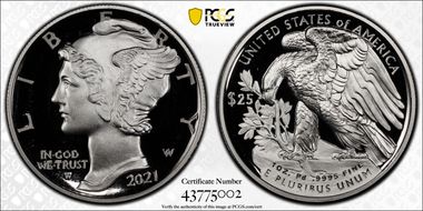 2021-W $25 Palladium First Strike PR69DCAM