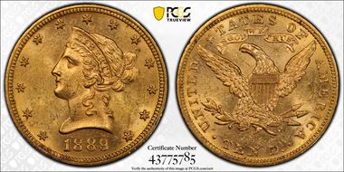 1889 $10 MS62