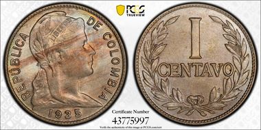 1935 1C Restrepo-347.8 w/o Serif MS64