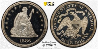 1886 25C PR67DCAM