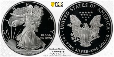1995-W $1 Silver Eagle PR70DCAM