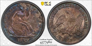 1846 50C 6/Horizontal 6 MS64+