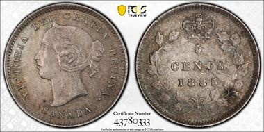1885 5C WD 1/1 Large 5 MS64