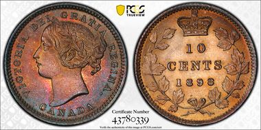 1898 10C Obv 6 WD 8 MS66