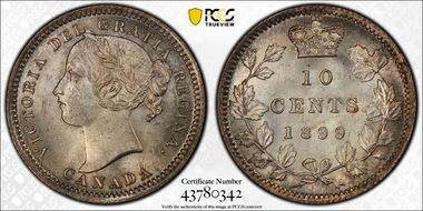 1899 10C Dot Eye Plain Date Lg 9 MS64+