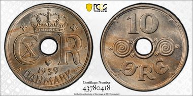 1939 N GJ 10 Øre MS64