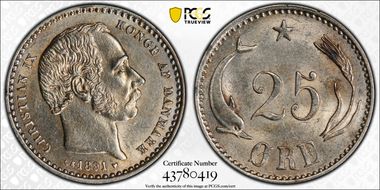 1891 CS 25 Øre MS63