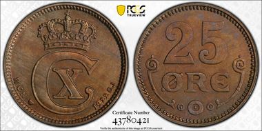 1922 HCN GJ 25 Øre MS63