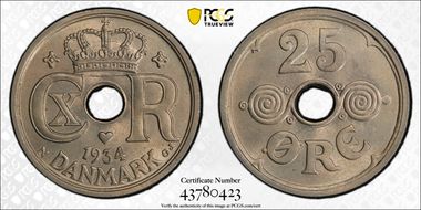 1934 N GJ 25 Øre MS66