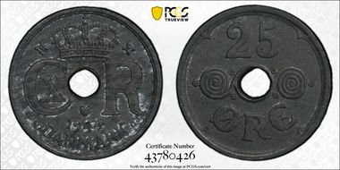 1944 N GJ 25 Øre MS63