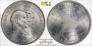 1953-NS 2 Kr Greenland MS65