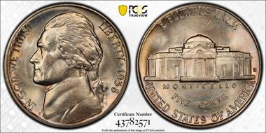 1938-S 5C MS66FS