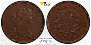 1797 1C Reverse of 1797, Stems MS64BN