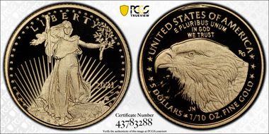 2021-W $5 Gold Eagle - Type 2 First Strike PR68DCAM