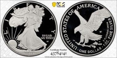 2021-W  $1 Silver Eagle - Type 2 PR70DCAM