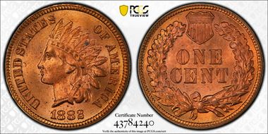 1882 1C MS65RD