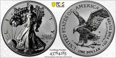 2021-S $1 Silver Eagle Rev PR - Type 2 Designer Edition - First Strike PR70
