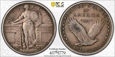 1917-D 25C Type 1 DDR FS-801 VF30