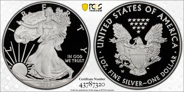 2008-W $1 Silver Eagle PR70DCAM