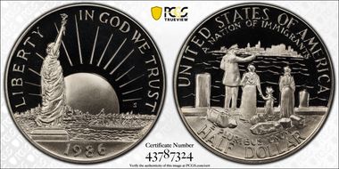 1986-S 50C Statue Of Liberty PR69DCAM