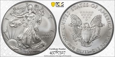 2011-W $1 Burnished Silver Eagle SP70