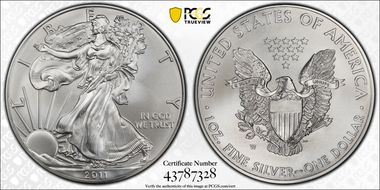 2011-W $1 Burnished Silver Eagle SP70