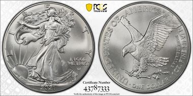 2021 $1 Silver Eagle - Type 2 First Strike MS69