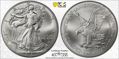 2021 $1 Silver Eagle - Type 2 First Strike MS69