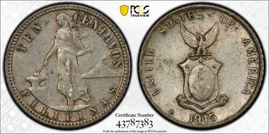 1945-D/D 10C Allen 9.05a AU50