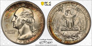 1941-S 25C Large S, FS-503 MS65