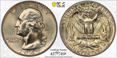 1949-D 25C OMM FS-601 MS66