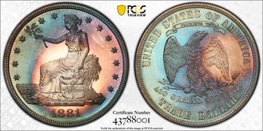 1881 T$1 Trade PR67+ CAM