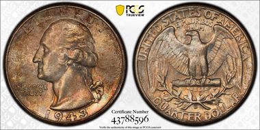 1943-D 25C MS66