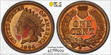 1864 1C Copper-Nickel MS63