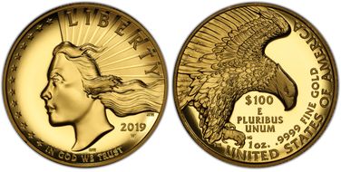 2019-W $100 High Relief Enhanced .9999 Fine SP70DMPL
