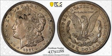 1921 $1 Morgan MS62