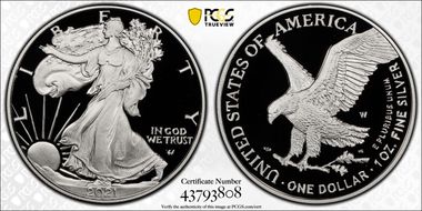 2021-W  $1 Silver Eagle - Type 2 PR69DCAM