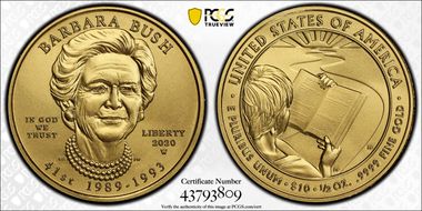 2020-W $10 Barbara Bush MS70