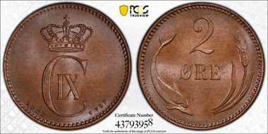 1899 VBP 2 Øre MS65+ BN