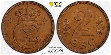 1921 HCN GJ 2 Øre MS64BN