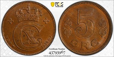1914 VBP GJ 5 Øre MS65BN