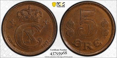 1917 VBP GJ 5 Øre MS64BN