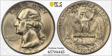 1954-S 25C MS64