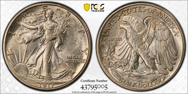 1917-S 50C Obverse AU58