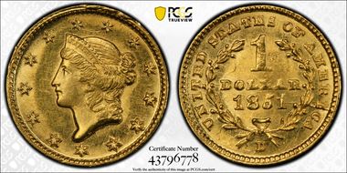 1851-D G$1 MS64