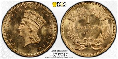 1862 G$1 MS65+