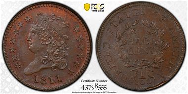 1811 1/2C Mickley Restrike MS66BN