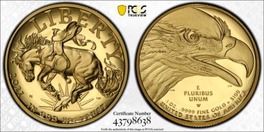 2021-W $100 American Liberty High Relief .9999 Fine PR70DCAM